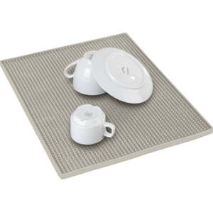 Béžová gumová odkapávací podložka na nádobí 40x30 cm Maxi – Wenko