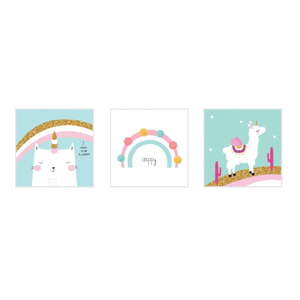 Dětské obrázky v sadě 3 ks 30x30 cm White Happy – knor