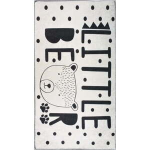 Černobílý pratelný dětský koberec 80x120 cm Little Bear – Vitaus