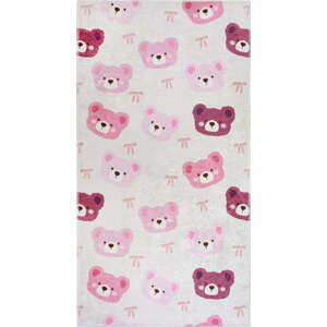 Růžový/slonovinový pratelný dětský koberec 120x180 cm Cute Teddies Pink – Vitaus