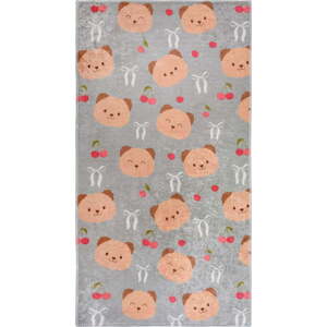 Šedý/hnědý pratelný dětský koberec 60x100 cm Cute Teddies – Vitaus