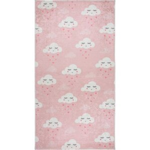 Světle růžový pratelný dětský koberec 80x120 cm Pink Clouds – Vitaus