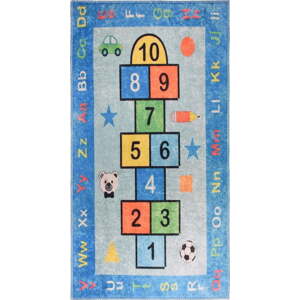 Modrý pratelný dětský hrací koberec 100x160 cm Hopscotch Blue – Vitaus