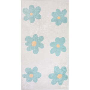 Pratelný dětský koberec v mentolové barvě/slonovinový 60x100 cm Cute Flowers Green – Vitaus