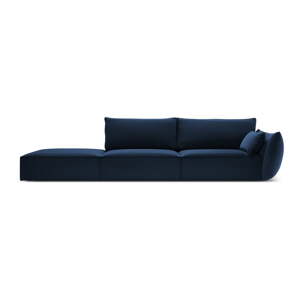 Tmavě modrá sametová pohovka pravý roh 264 cm Vanda – Mazzini Sofas