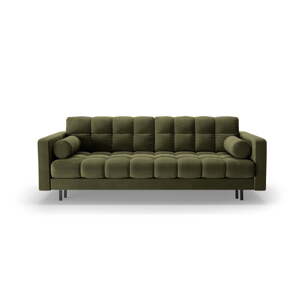 Zelená sametová rozkládací/s úložným prostorem pohovka 222 cm Bali – Cosmopolitan Design