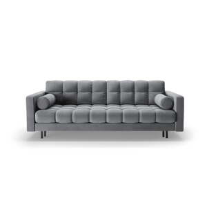Světle šedá sametová rozkládací/s úložným prostorem pohovka 222 cm Bali – Cosmopolitan Design
