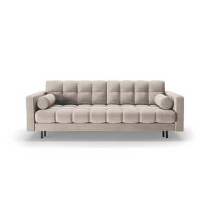 Béžová sametová rozkládací/s úložným prostorem pohovka 222 cm Bali – Cosmopolitan Design