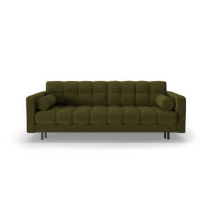 Zelená rozkládací/s úložným prostorem pohovka z textilie bouclé 222 cm Bali – Cosmopolitan Design