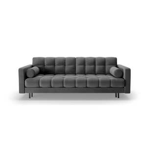 Tmavě šedá sametová rozkládací/s úložným prostorem pohovka 222 cm Bali – Cosmopolitan Design