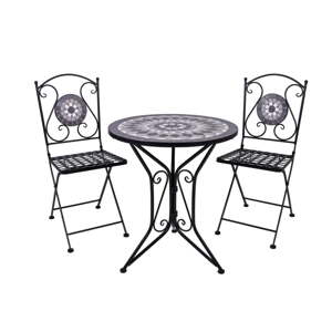 Černý kovový zahradní jídelní set pro 2 Jalua – Garden Pleasure