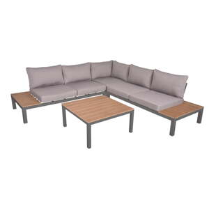 Béžový hliníkový zahradní lounge set pro 4 Valentina – Garden Pleasure