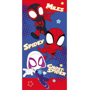 Červená/modrá bavlněná dětská osuška 70x140 cm Spidey – Jerry Fabrics