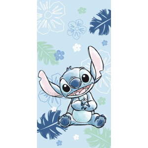 Modrá bavlněná dětská osuška 70x140 cm Lilo and Stitch "Ohana Blue" – Jerry Fabrics