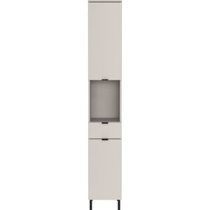 Krémová vysoká/úzká koupelnová skříňka 30x190 cm Arcena – Germania