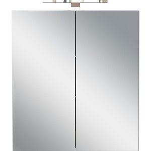 Antracitová závěsná/se zrcadlem koupelnová skříňka 60x71 cm Arcena – Germania