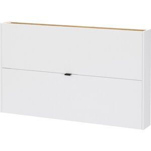 Bílý výklopný/závěsný botník v dekoru dubu 140x83x18 cm Ameca – Germania