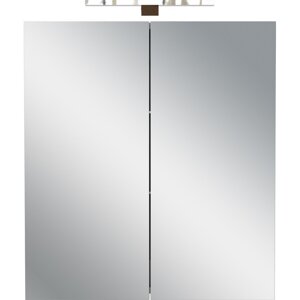 Krémová závěsná/se zrcadlem koupelnová skříňka 60x71 cm Arcena – Germania