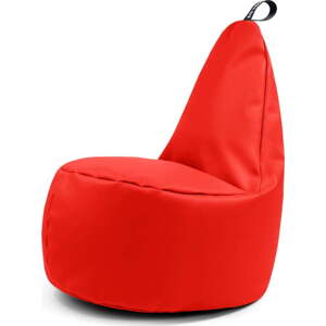 Červený dětský sedací vak z imitace kůže Lull M – So Soft?