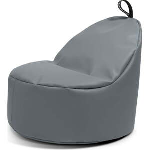 Šedý dětský sedací vak z imitace kůže Round M – So Soft?