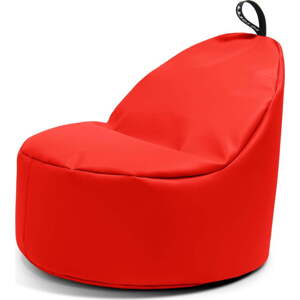 Červený dětský sedací vak z imitace kůže Round M – So Soft?