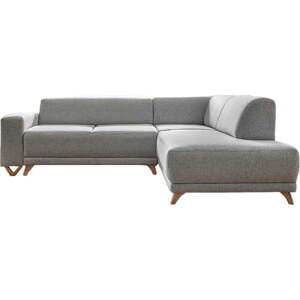 Světle šedá rozkládací/s úložným prostorem rohová pohovka (pravý roh/do L) Classy Sophie – Miuform