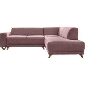 Růžová rozkládací/s úložným prostorem rohová pohovka (pravý roh/do L) Classy Sophie – Miuform