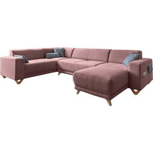 Růžová rozkládací/s úložným prostorem rohová pohovka (levý roh/do "U") Classy Sophie – Miuform