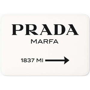 Bílá sametová koupelnová předložka 60x100 cm Prada – Mila Home