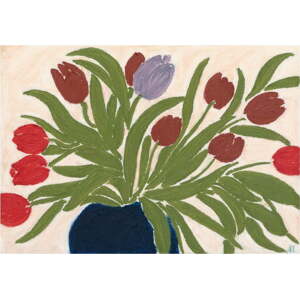 Plakát 70x50 cm Tulips in a Blue Vase – The Poster Club