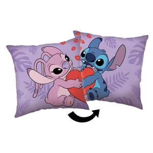 Fleecový dětský polštářek 40x40 cm Lilo and Stitch "Kiss" – Jerry Fabrics