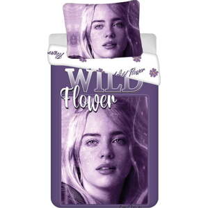 Fialové bavlněné dětské povlečení na jednolůžko 200x140 cm Billie Eilish – Jerry Fabrics