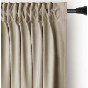 Hnědý/béžový sametový dimout závěs 140x270 cm Pleat – Restilo