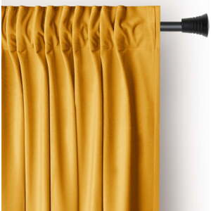 Žlutý sametový dimout závěs 140x270 cm Pleat – Restilo
