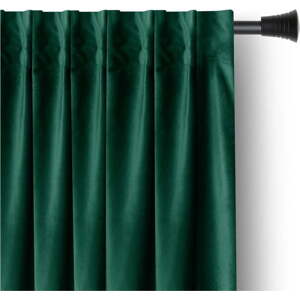 Tmavě zelený sametový dimout závěs 140x270 cm Pleat – Restilo