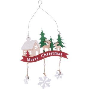 Dřevěná závěsná vánoční dekorace 19,5 cm Merry Christmas – Casa Selección
