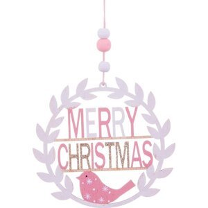 Dřevěná závěsná vánoční dekorace Merry Christmas – Casa Selección