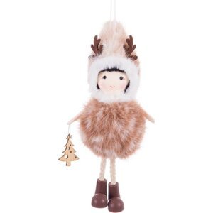 Látková závěsná vánoční dekorace 17 cm Deer Girl – Casa Selección
