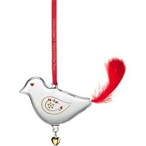 Skleněná ručně foukaná vánoční ozdoba 7 cm Ann-Sofi Romme Annual Christmas Bird 2025 – Holmegaard