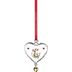 Skleněná ručně foukaná vánoční ozdoba 8 cm Ann-Sofi Romme Annual Christmas Heart 2025 – Holmegaard