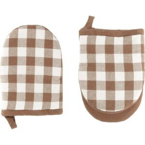 Bavlněné kuchyňské rukavice v sadě 2 ks Gingham – Tiseco Home Studio
