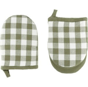Bavlněné kuchyňské rukavice v sadě 2 ks Gingham – Tiseco Home Studio