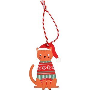 Dřevěná vánoční ozdoba 5 cm Ginger Cat – Rex London